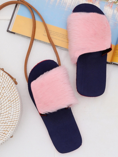 

DChica Girls Navy Blue & Pink Sliders