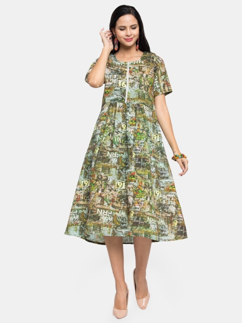 

Enchanted Drapes Multicoloured Floral Midi Dress, Multi