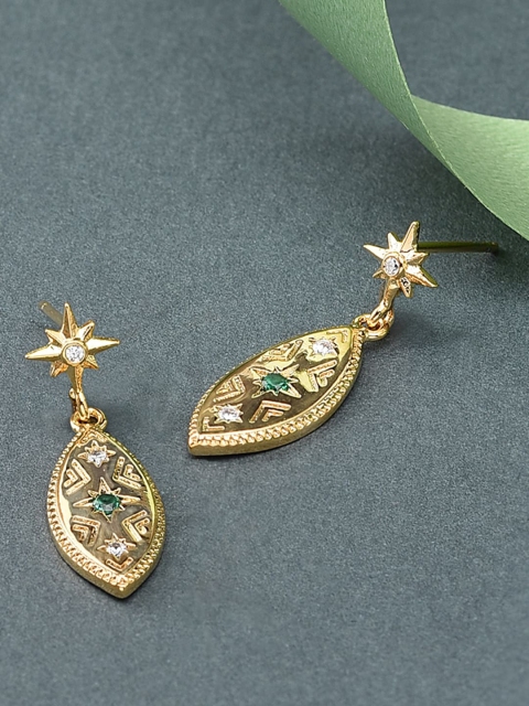 

Accessorize Z Women Real Gold Plated Limited Vintage Drop Earrings