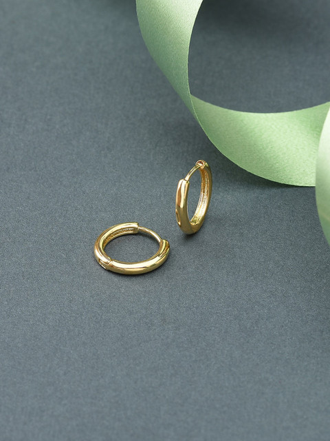 

Accessorize Z Women Real Gold Plated Plain Huggie Hoop Earrings