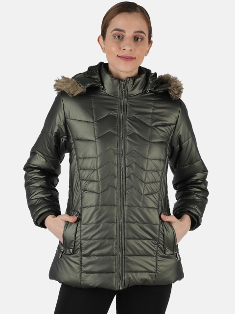 

Monte Carlo Women Green Solid Longline Padded Jacket