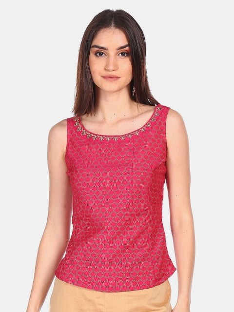 

Anahi Pink Printed Top