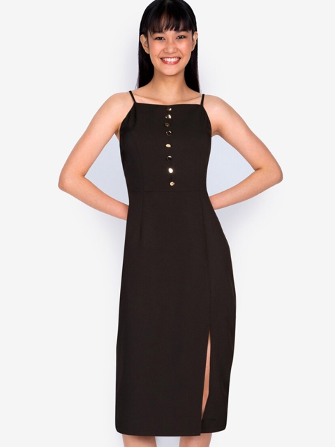 

ZALORA BASICS Black Sheath Midi Dress