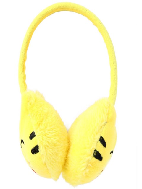 

Toonyport Unisex Kids Yellow & Black Fur Earmuff