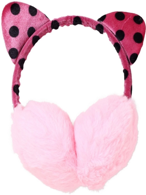 

Toonyport Girls Pink & Black Fur Earmuffs