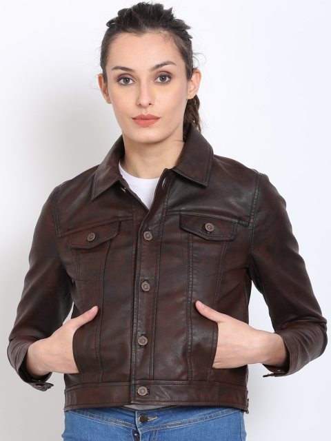 

Justanned Women Burgundy Lightweight Crop Outdoor Leather Jacket