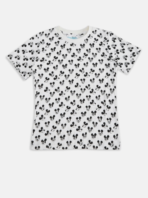 

Pantaloons Junior Boys White Printed Pure Cotton T-shirt