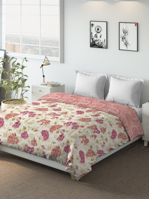 

DDecor Red & Off White Floral Mild Winter 110 GSM Double Bed Dohar
