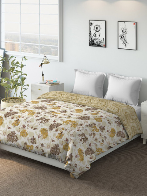 

DDecor Brown & Yellow Floral Mild Winter 110 GSM Double Bed Dohar