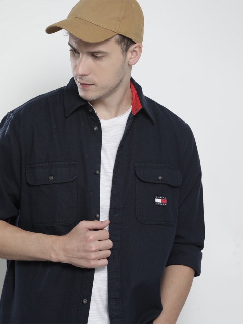 

Tommy Hilfiger Men Navy Blue Relaxed Fit Casual Shirt
