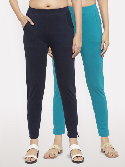 

NEUDIS Women Navy Blue & Teal Pack of 2 Ankle Length Jeggings