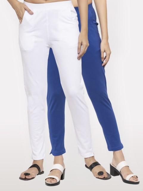 

NEUDIS Women Pack Of 2 White & Blue Slim Fit Jeggings