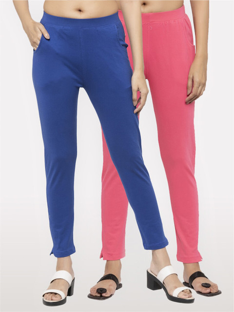 

NEUDIS Women Pack Of 2 Blue & Pink Slim Fit Jeggings