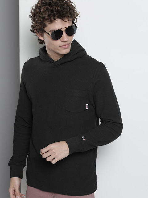 

Tommy Hilfiger Men Black Hooded Organic Cotton T-shirt
