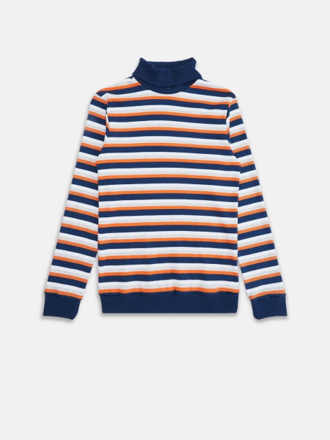 

Pantaloons Junior Boys Orange Striped Sweatshirt