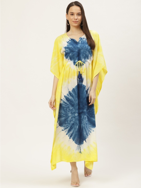 

Maaesa Yellow Maxi Kaftan Nightdress