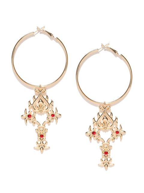 

OOMPH Gold-Toned Floral Hoop Earrings