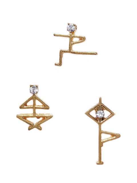 

OOMPH Gold-Toned Contemporary Studs Earrings