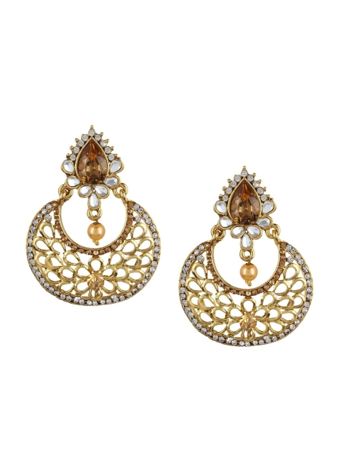 

OOMPH Gold-Toned Contemporary Chandbalis Earrings