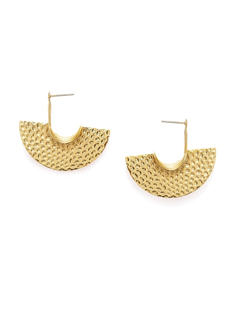 

OOMPH Gold-Toned Crescent Shaped Drop Earrings