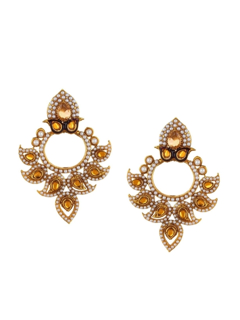 

OOMPH Gold-Toned Paisley Shaped Drop Earrings