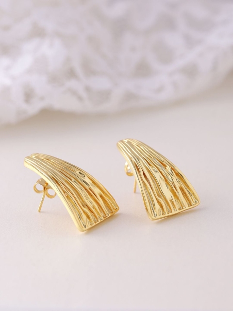 

PRITA Gold-Toned Contemporary Studs Earrings