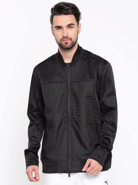 

Puma Men Black Solid Lux Tech STORM FORCE 1 CELL Bomber Jacket