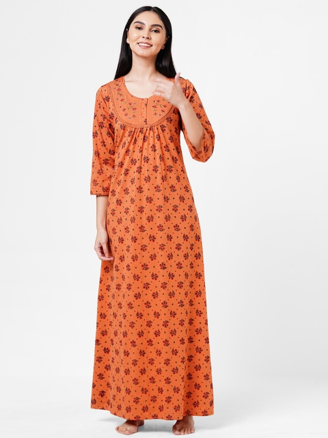 

Sweet Dreams Brown Printed Maxi Nightdress