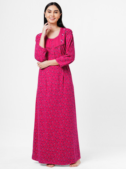 

Sweet Dreams Pink Printed Maxi Nightdress