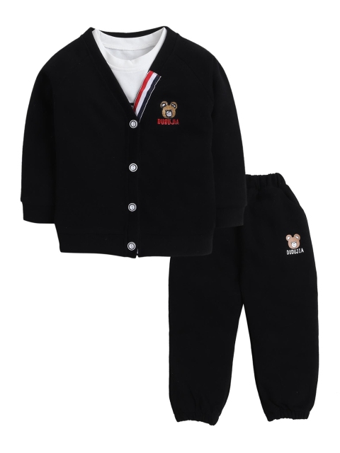 

Hopscotch Boys Black & White Printed T-shirt with Trousers