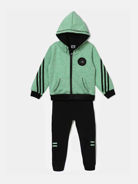 

Hopscotch Girls Green & Black Striped Tracksuits