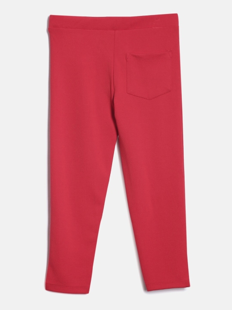 

YK Girls Red Solid Treggings