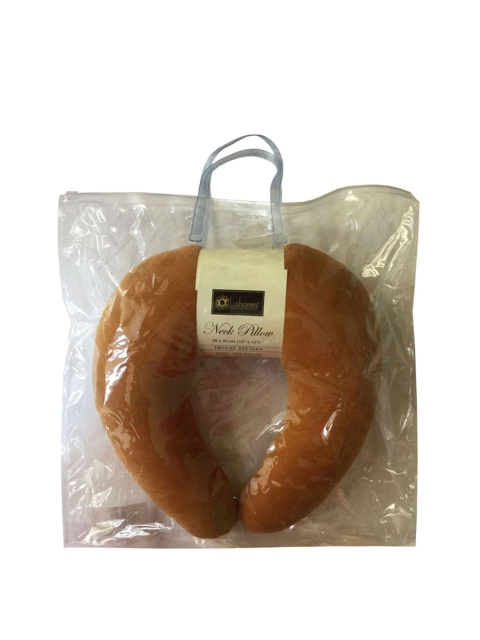 

Lushomes Camel Brown Solid Velvet Travel Neck Pillow