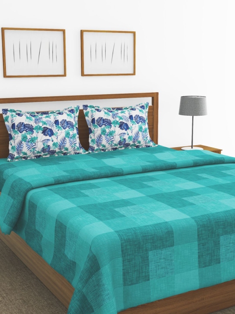 

BIANCA Blue Set of 4 AC Room 150 GSM Double Bed Comforter & Bedsheets Set