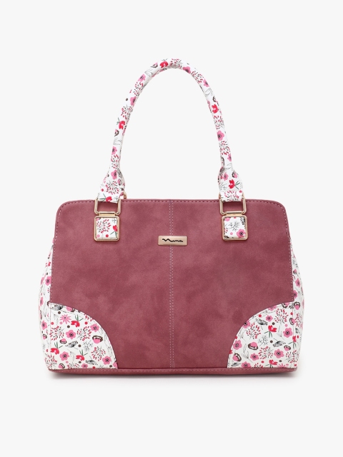 

SHINING STAR Maroon Floral Structured Handheld Bag