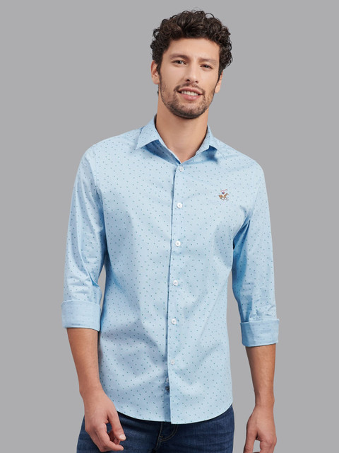 

Beverly Hills Polo Club Men Blue Slim Fit Printed Formal Shirt
