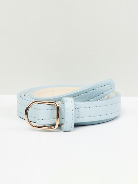 

max Women Blue Solid PU Slim Belt