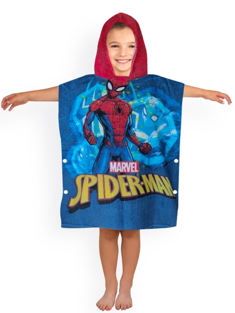 

Marvel Kids Blue & Red Spiderman Printed Pure Cotton Hooded Poncho Bath Towel