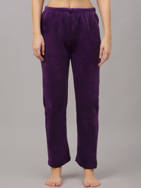 

NEUDIS Women Purple Fleece Lounge Pant