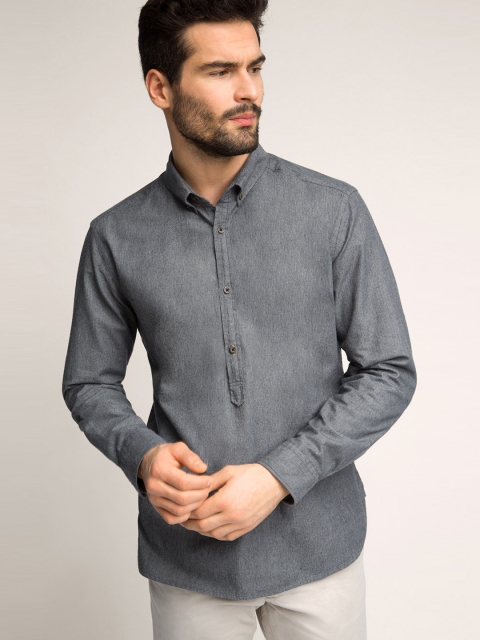 

ESPRIT Men Charcoal Grey Solid Casual Shirt