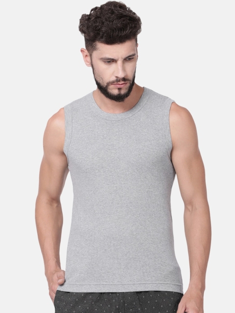 

Levis Men Grey Melange Self-Striped Cotton Innerwear Vests - #014---VEST-LT GMEL-P1