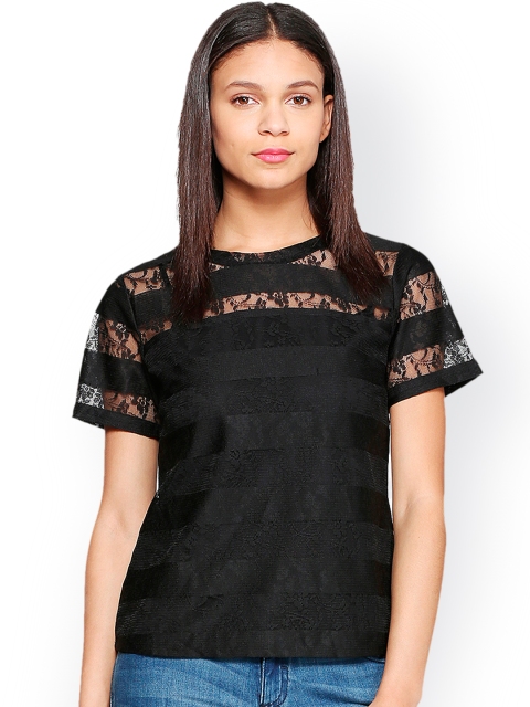 

Van Heusen Woman Women Black Striped Lace Top