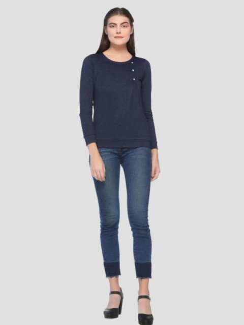 

armure Blue Round Neck Top