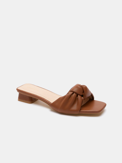 

shoexpress Women Brown Woven Design Block Sandals
