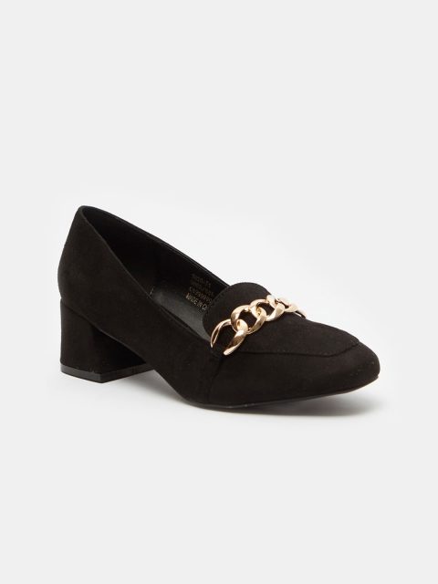 

shoexpress Black Embellished Block Pumps