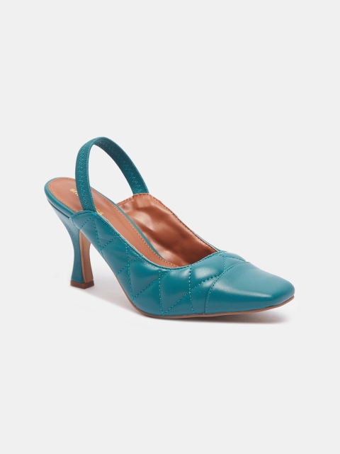 

shoexpress Blue Solid Mules