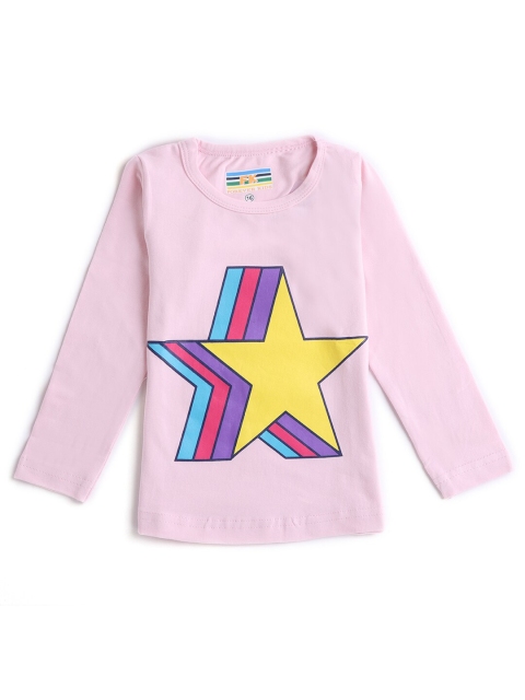 

Hopscotch Girls Pink Printed Cotton T-shirt