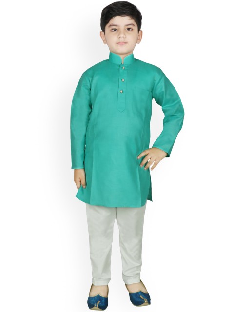 

SG YUVRAJ Boys Green Kurta with Pyjamas