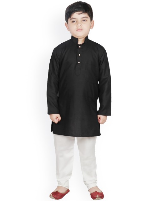 

SG YUVRAJ Boys Black Kurta with Trousers