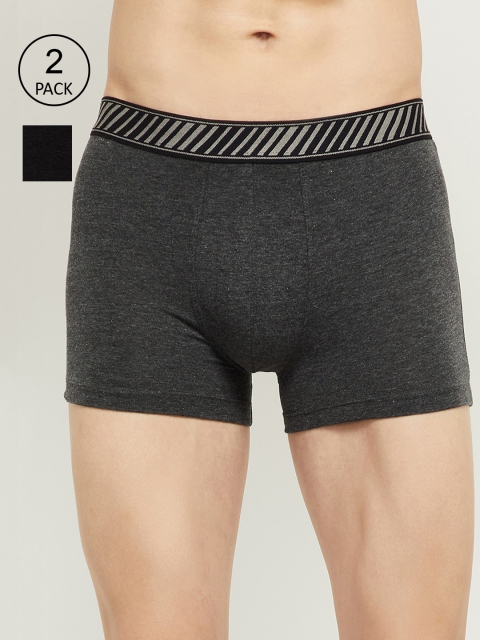 

max Men Charcoal Pack of 2 Cotton Briefs
